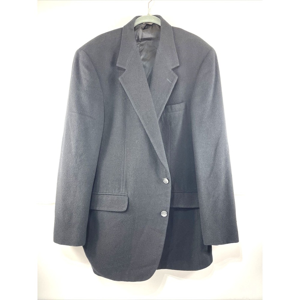 Belk Bill Blass Black Label Mens Black 100% Camel Hair Sports Coat 44R